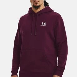 Under Armour UA ESSENTIAL - Bluza Z Kapturem - Purple Stone