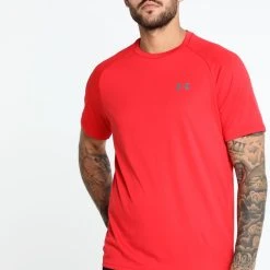 Under Armour TECH 2.0 TEE - Koszulka Sportowa - Red/graphite