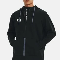 Under Armour LONG SLEEVE ACCELERATE - Bluza Z Kapturem - Black