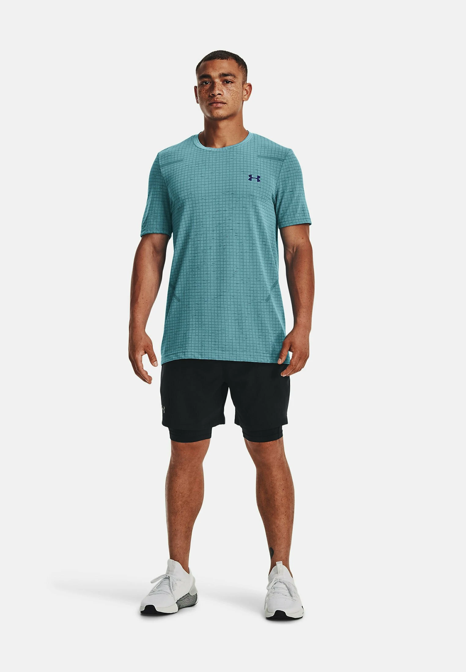 Under Armour SHORT SLEEVES UA SEAMLESS GRID SS - Koszulka Sportowa - Glacier Blue 2 Under Armour SHORT SLEEVES UA SEAMLESS GRID SS - Koszulka Sportowa - Glacier Blue - obrazek 2