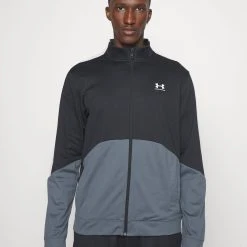 Under Armour FASHION JACKET - Bluza Rozpinana - Black/pitch Gray/white