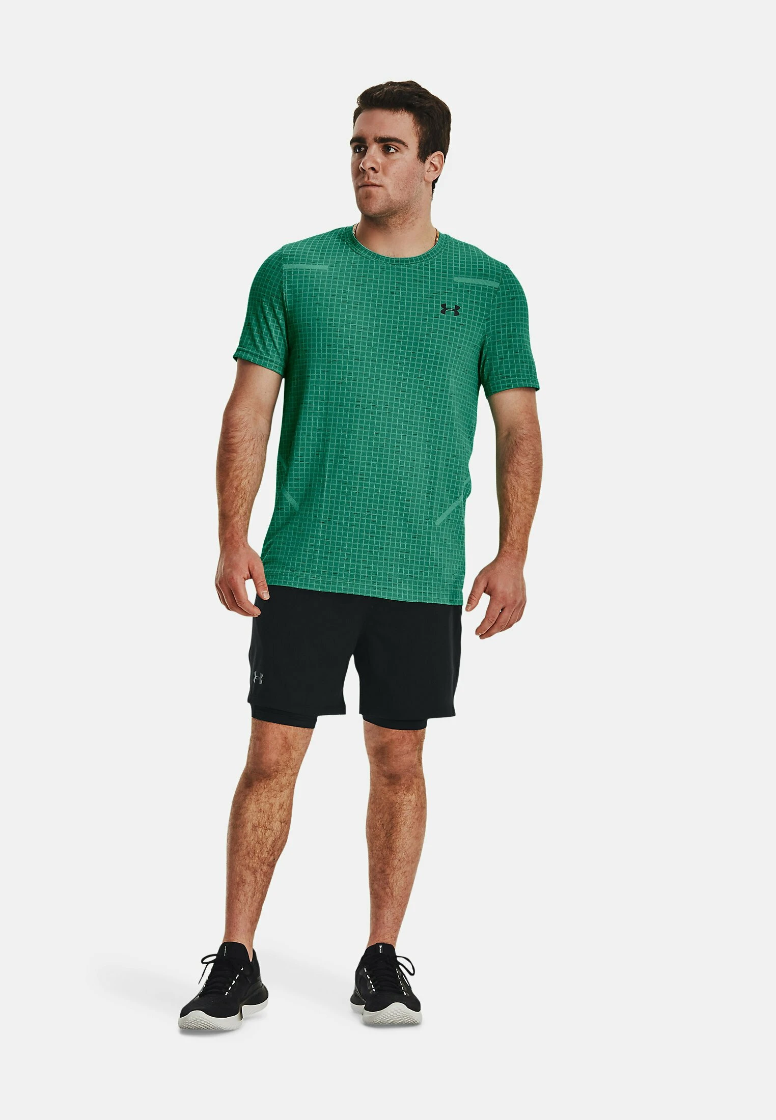 Under Armour SHORT SLEEVES UA SEAMLESS GRID SS - Koszulka Sportowa - Birdie Green 2 Under Armour SHORT SLEEVES UA SEAMLESS GRID SS - Koszulka Sportowa - Birdie Green - obrazek 2
