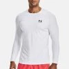 Under Armour HG FITTED LS - Bluzka Z Długim Rękawem - White