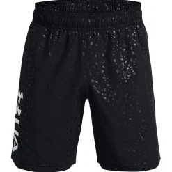 Under Armour RUNNING - KURZ EMBOSS TRAINING - Krótkie Spodenki Sportowe - Schwarz