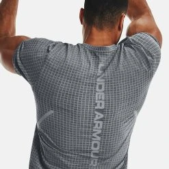 Under Armour SHORT SLEEVES UA SEAMLESS GRID SS - Koszulka Sportowa - Pitch Gray