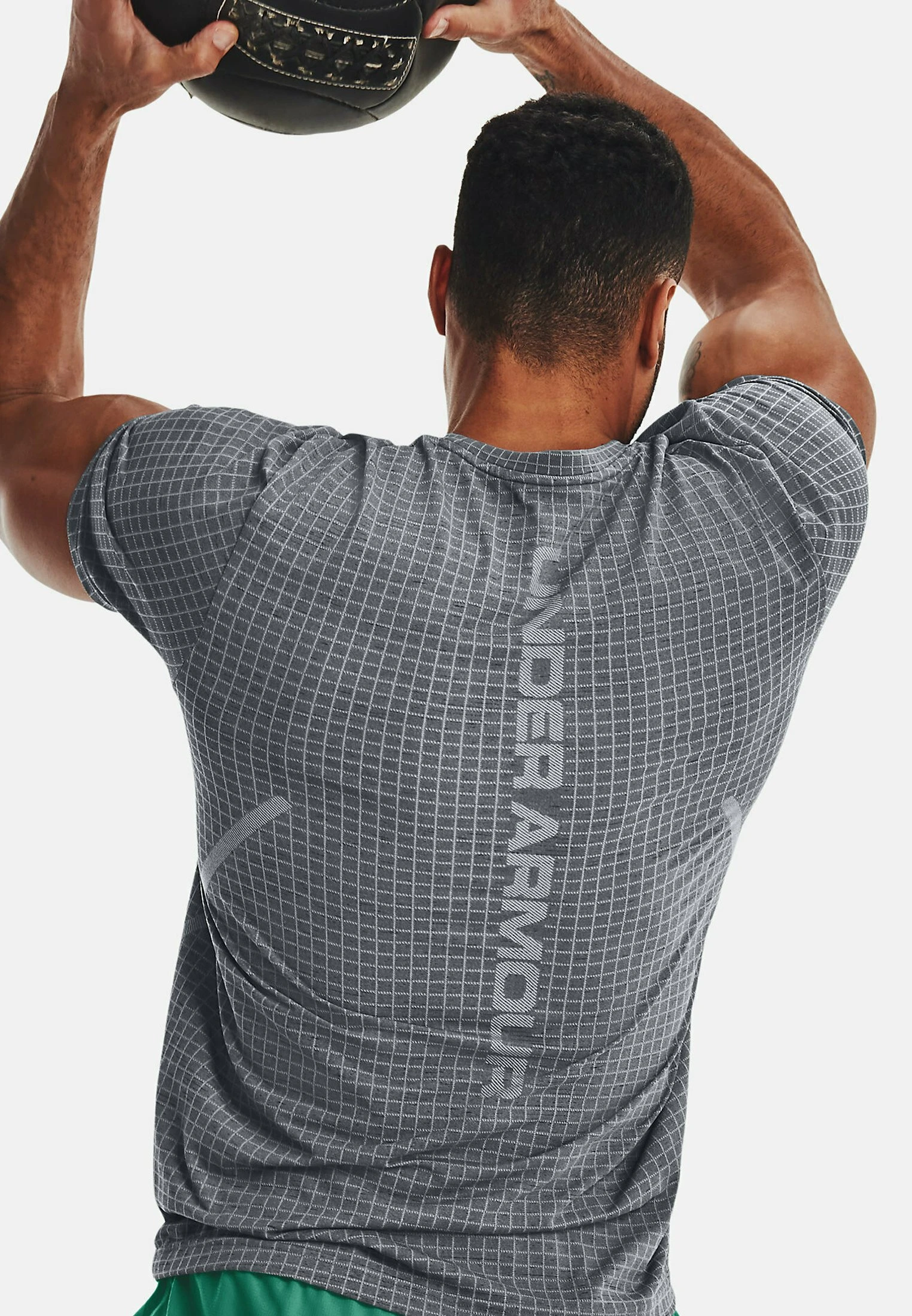 Under Armour SHORT SLEEVES UA SEAMLESS GRID SS - Koszulka Sportowa - Pitch Gray 1 Under Armour SHORT SLEEVES UA SEAMLESS GRID SS - Koszulka Sportowa - Pitch Gray