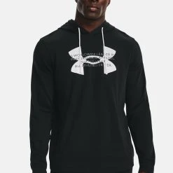 Under Armour UA RIVAL LOGO - Bluza Z Kapturem - Black