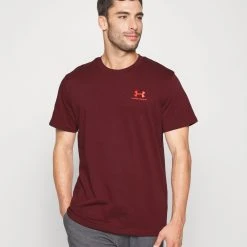 Under Armour LOGO HEAVYWEIGHT - T-shirt Basic - Chestnut Red/radio Red