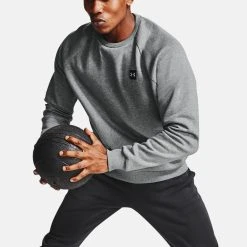 Under Armour RIVAL CREW - Bluza - Pitch Gray Light Heather