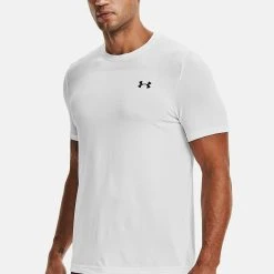 Under Armour SEAMLESS - T-shirt Z Nadrukiem - White