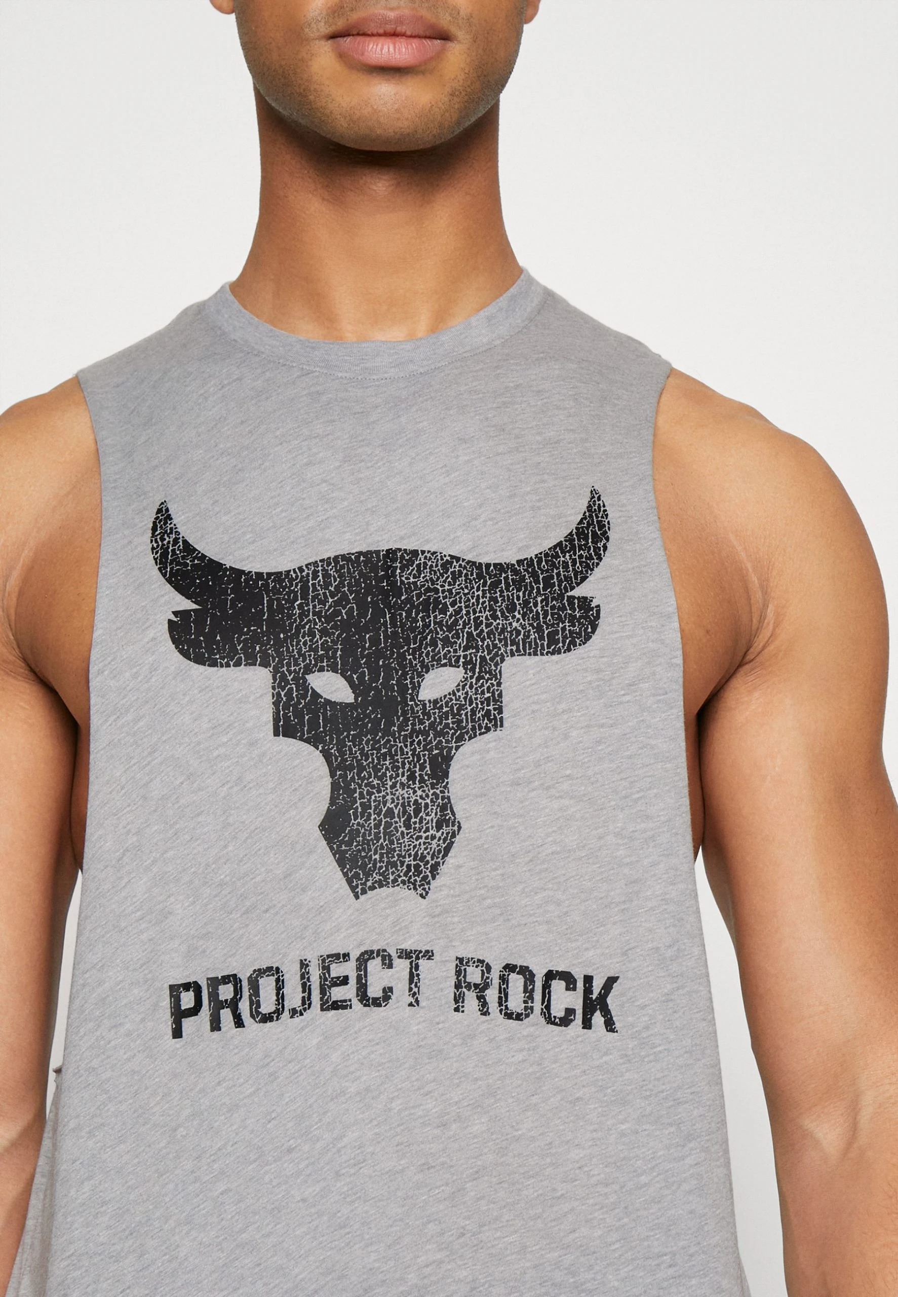 Under Armour PROJECT ROCK BRAHMA BULL TANK - Top - Steel Light Heather/black 6 Under Armour PROJECT ROCK BRAHMA BULL TANK - Top - Steel Light Heather/black - obrazek 6