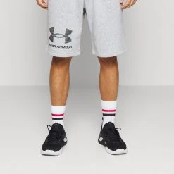 Under Armour RIVAL GRAPHIC SHORT - Krótkie Spodenki Sportowe - Mod Gray Light Heather/black