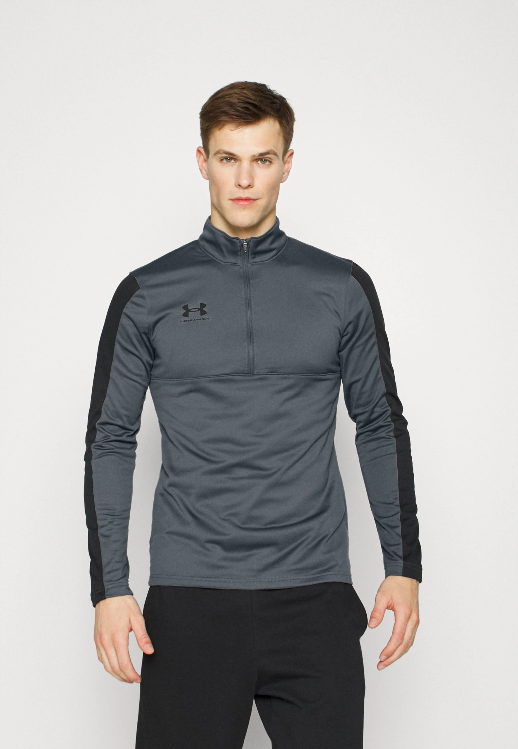 Under Armour CHALLENGER MIDLAYER - Bluzka Z Długim Rękawem - Pitch Gray/black 1 Under Armour CHALLENGER MIDLAYER - Bluzka Z Długim Rękawem - Pitch Gray/black