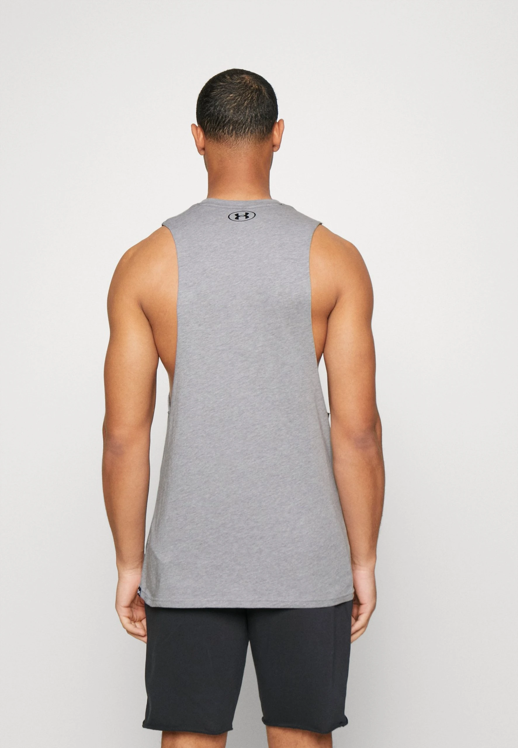 Under Armour PROJECT ROCK BRAHMA BULL TANK - Top - Steel Light Heather/black 3 Under Armour PROJECT ROCK BRAHMA BULL TANK - Top - Steel Light Heather/black - obrazek 3