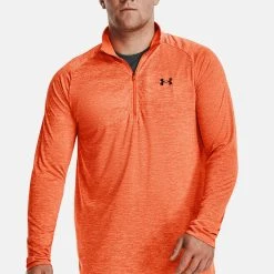Under Armour TECH ZIP - Bluzka Z Długim Rękawem - Orange Blast