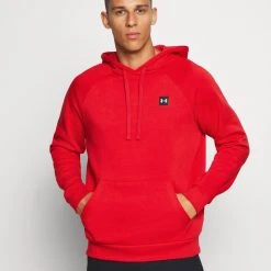Under Armour RIVAL HOODIE - Bluza Z Kapturem - Red
