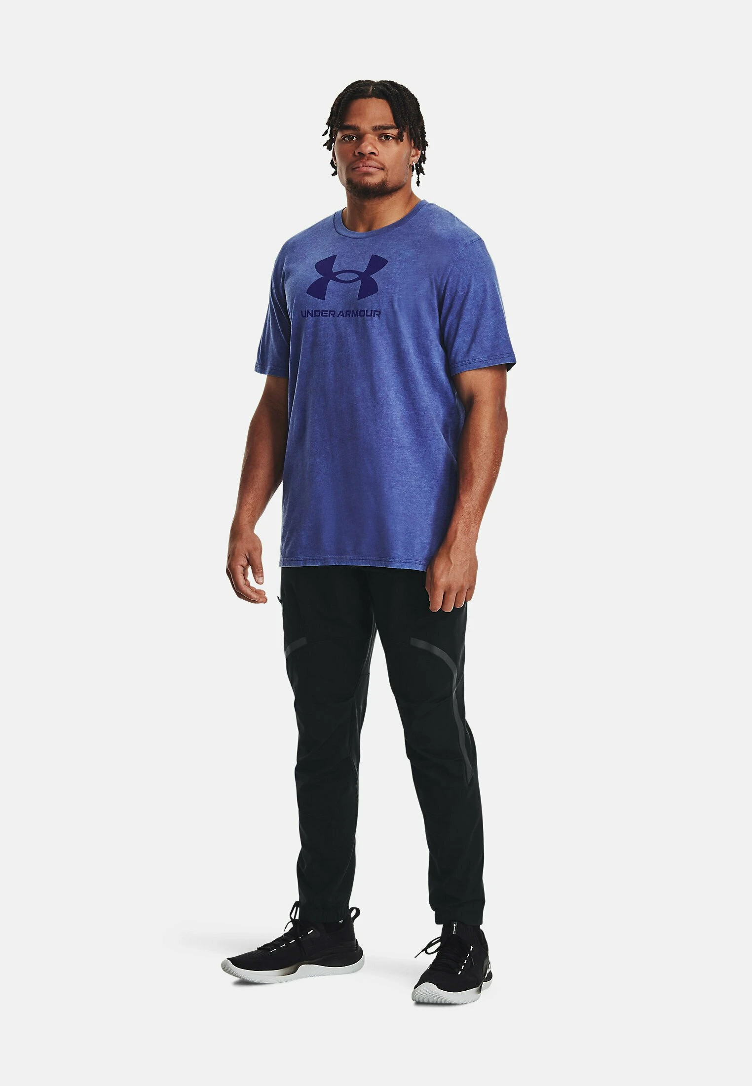 SHORT SLEEVE GRAPH UA WASH TONAL SPORTSTYLE SS - T-shirt z nadrukiem - sonar blue medium heather Under Armour SHORT SLEEVE GRAPH UA WASH TONAL SPORTSTYLE SS - T-shirt Z Nadrukiem - Sonar Blue Medium Heather -Under Armour shop 2b7d58fc8466473c9c012d710234b4bc
