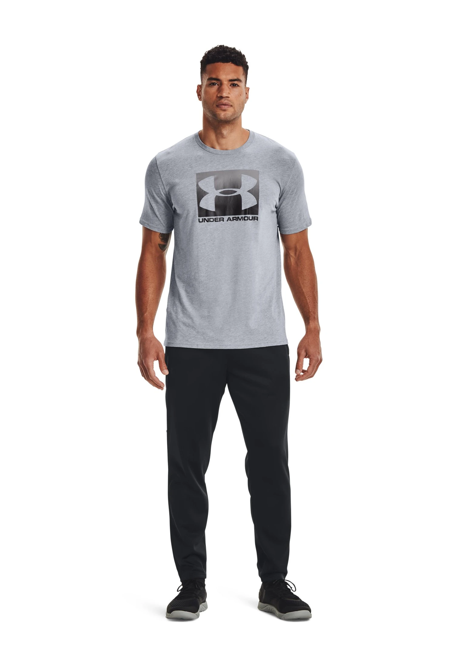 Under Armour BOXED STYLE - T-shirt Z Nadrukiem - Grey 1 Under Armour BOXED STYLE - T-shirt Z Nadrukiem - Grey