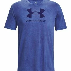 Under Armour SHORT SLEEVE GRAPH UA WASH TONAL SPORTSTYLE SS - T-shirt Z Nadrukiem - Sonar Blue Medium Heather 3 Under Armour SHORT SLEEVE GRAPH UA WASH TONAL SPORTSTYLE SS - T-shirt Z Nadrukiem - Sonar Blue Medium Heather -Under Armour shop 3d928553755a46b9b5ff6ccc2c966f98