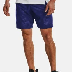 Under Armour EMBOSS - Krótkie Spodenki Sportowe - Sonar Blue