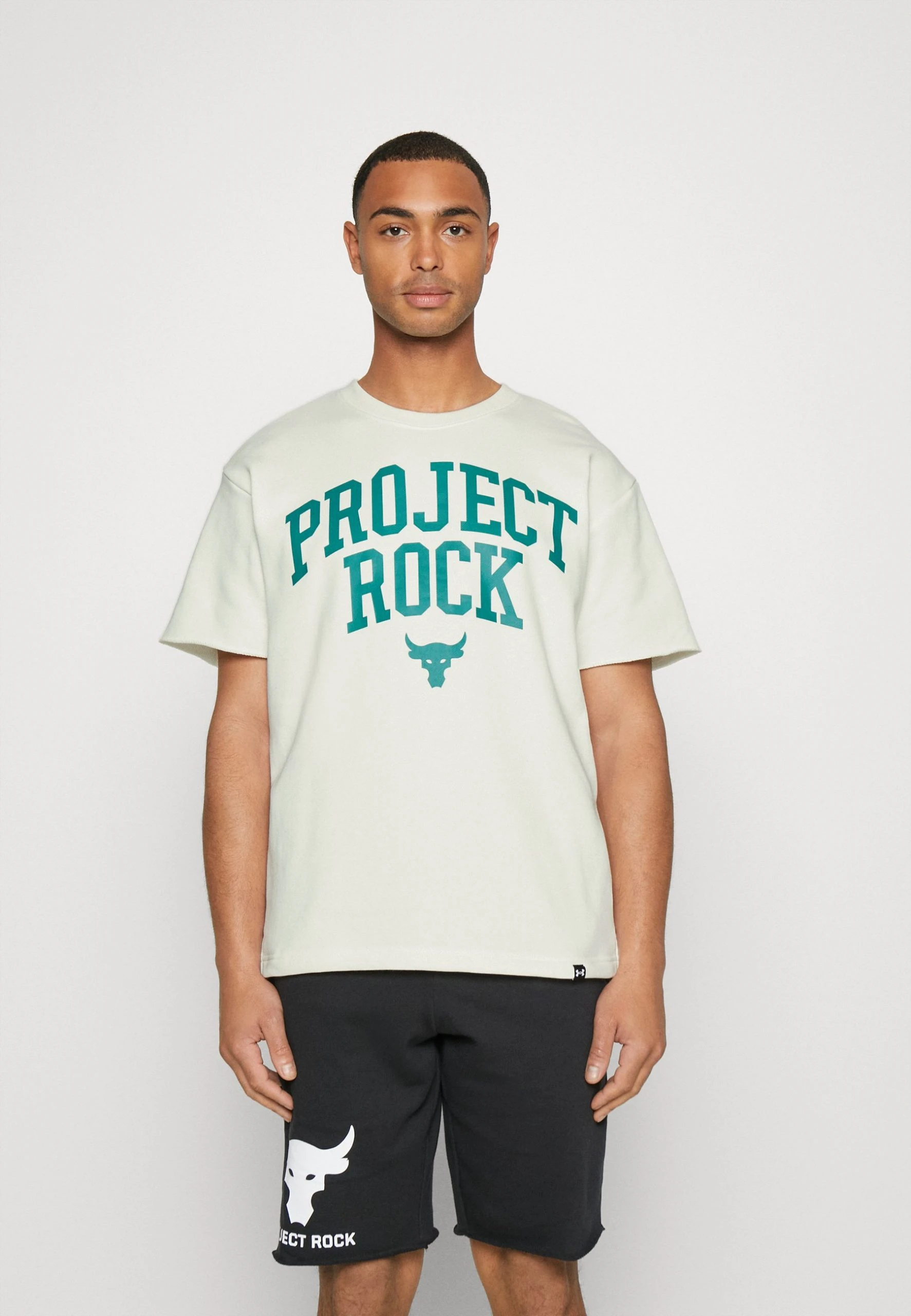 Under Armour ROCK - T-shirt Z Nadrukiem - Ivory/coastal Teal/black 1 Under Armour ROCK - T-shirt Z Nadrukiem - Ivory/coastal Teal/black