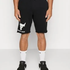 Under Armour ROCK BULL - Krótkie Spodenki Sportowe - Black/white