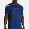 Under Armour SHORT-SLEEVES HG NOV - T-shirt Z Nadrukiem - Blue Mirage
