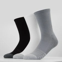 Under Armour HEATGEAR CREW 3 PACK - Skarpety Sportowe - Steel/white