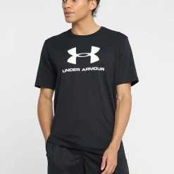 Under Armour STYLE LOGO - T-shirt Z Nadrukiem - Black/white