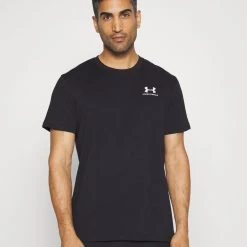 Under Armour LOGO HEAVYWEIGHT - T-shirt Basic - Black/white