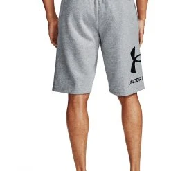 Under Armour RIVAL BIG LOGO - Krótkie Spodenki Sportowe - Mod Gray Light Heather Black -Under Armour shop 5303baf6291a4bdea5a27c1496bbffce