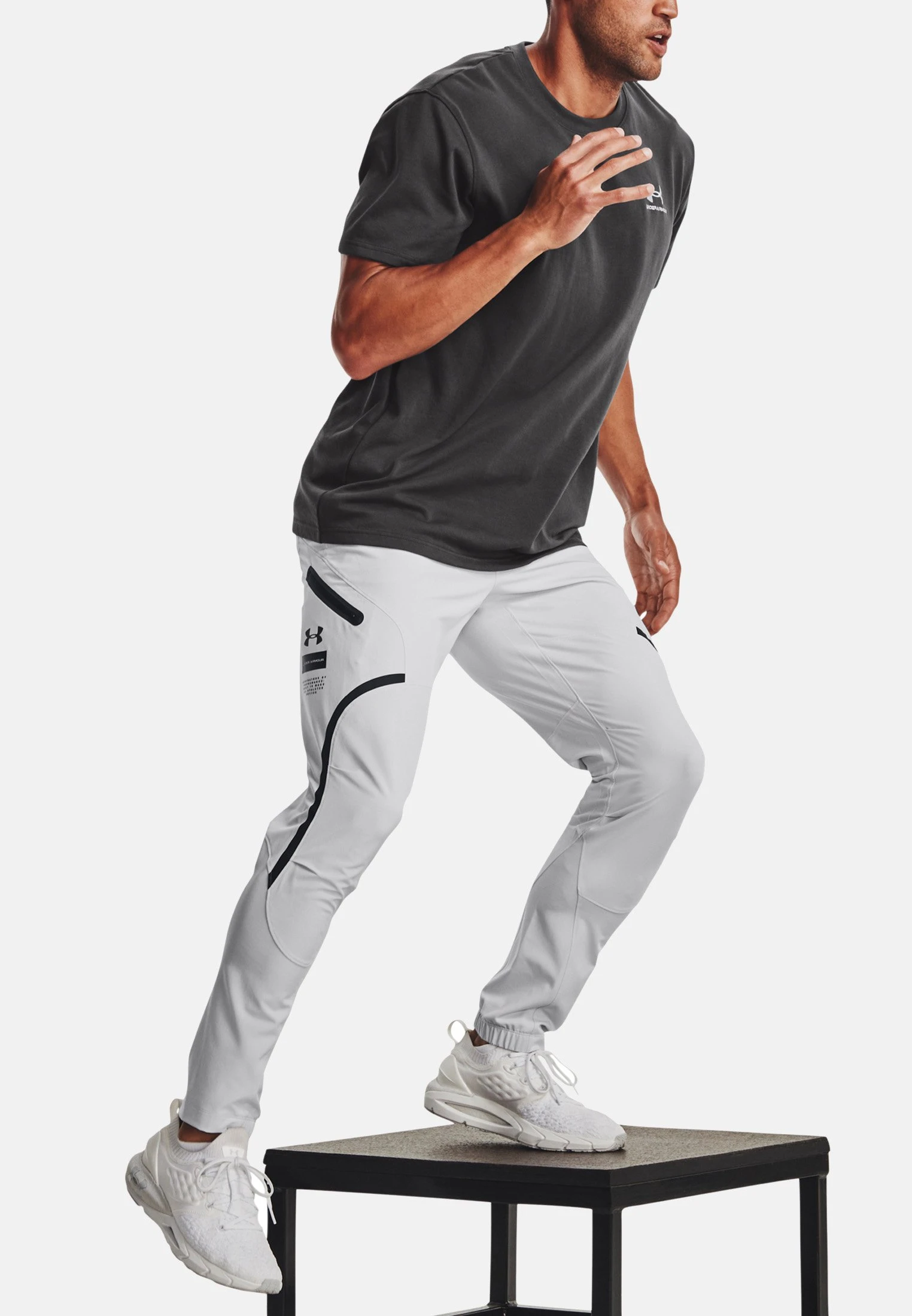 Under Armour UNSTOPPABLE PANTS - Spodnie Treningowe - Halo Gray / / Black 6 Under Armour UNSTOPPABLE PANTS - Spodnie Treningowe - Halo Gray / / Black - obrazek 6