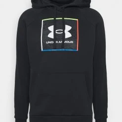 Under Armour RIVAL GRAPHIC HOODIE - Bluza - Black/white