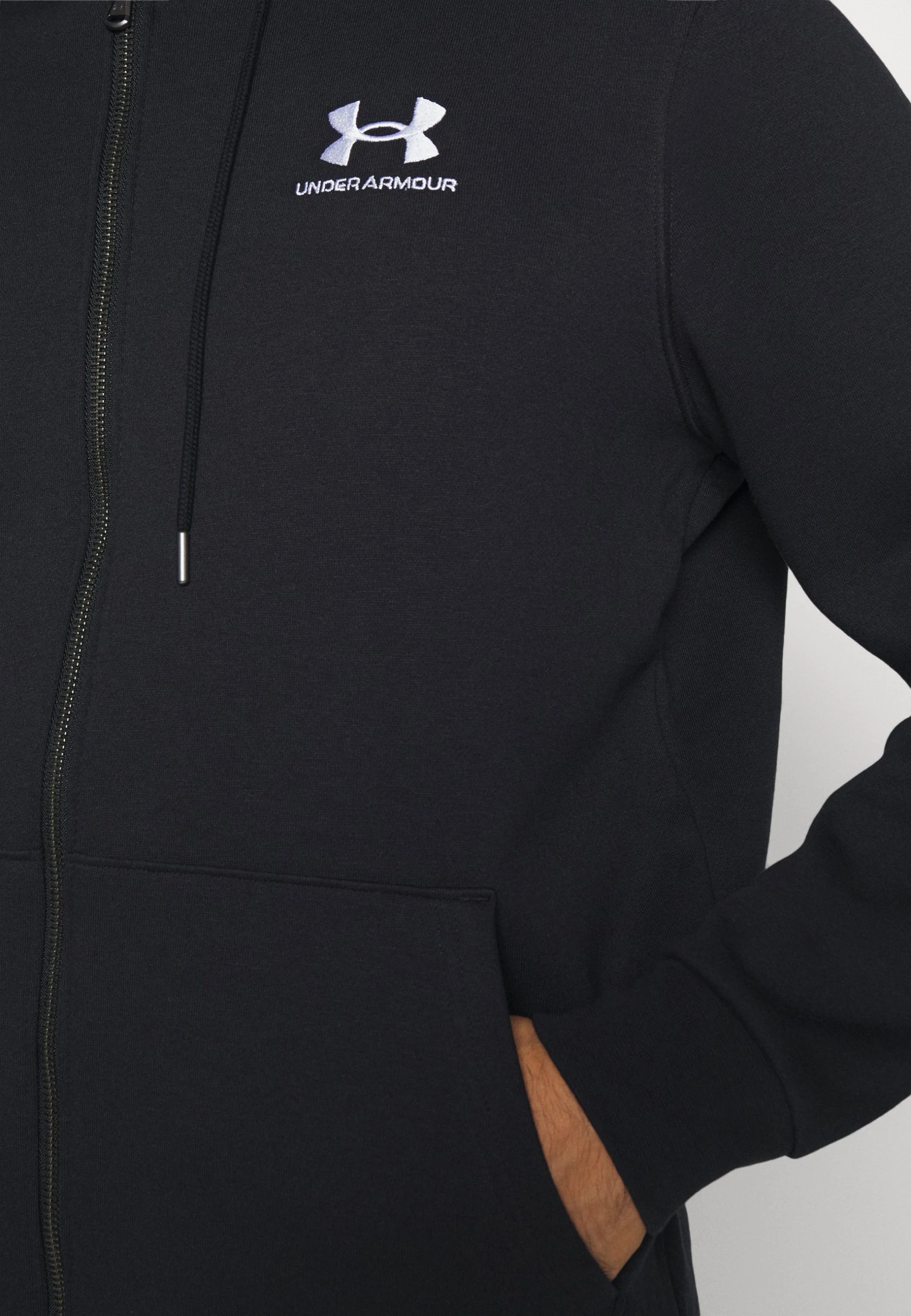 Under Armour ESSENTIAL - Bluza Rozpinana - Black/white 5 Under Armour ESSENTIAL - Bluza Rozpinana - Black/white - obrazek 5