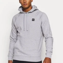 Under Armour RIVAL HOODIE - Bluza Z Kapturem - Mod Gray Light Heather