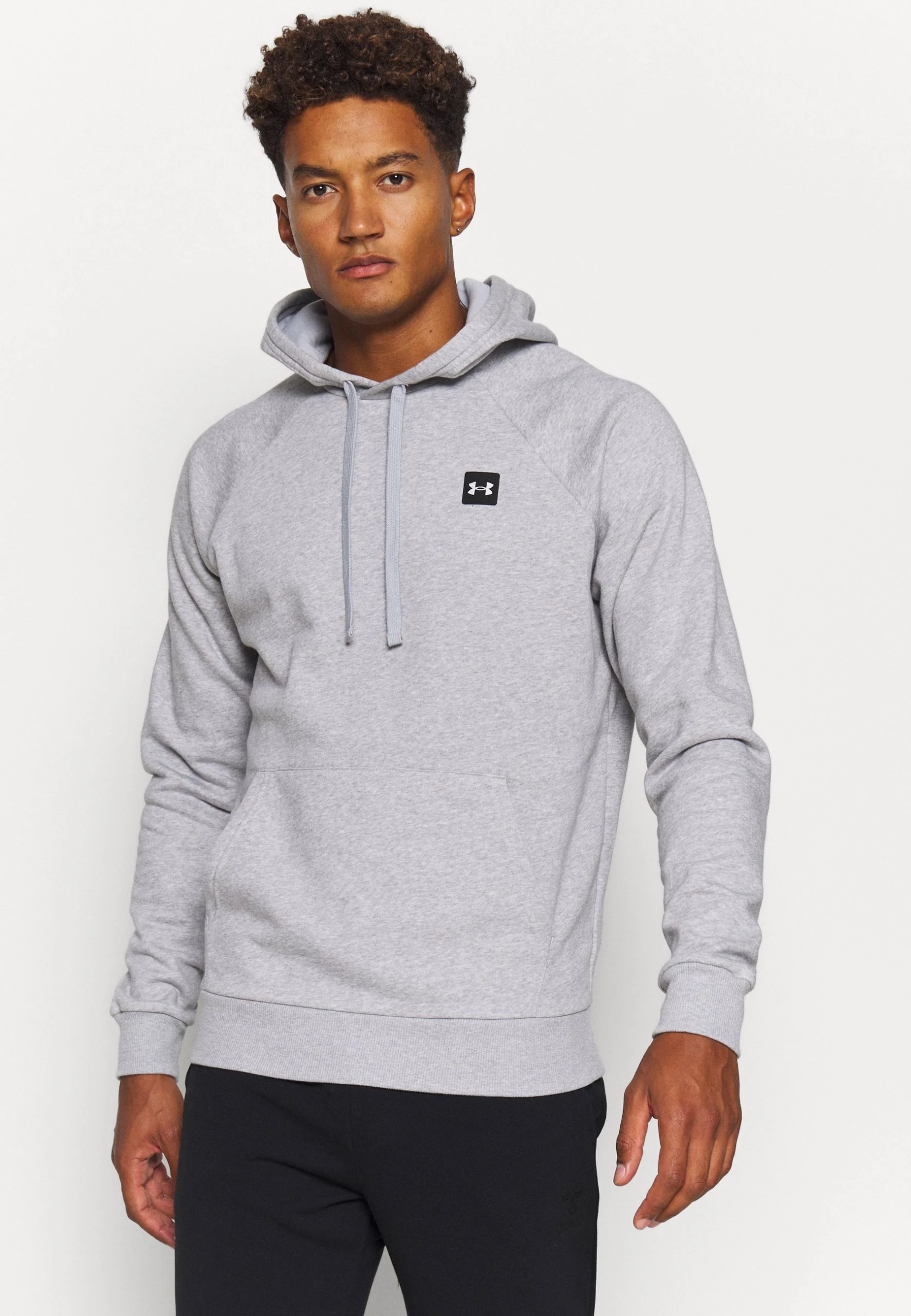 Under Armour RIVAL HOODIE - Bluza Z Kapturem - Mod Gray Light Heather 1 Under Armour RIVAL HOODIE - Bluza Z Kapturem - Mod Gray Light Heather