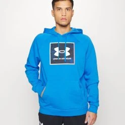 Under Armour RIVAL GRAPHIC HOODIE - Bluza - Victory Blue/white