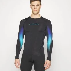 Under Armour NOVELTY LS - Bluzka Z Długim Rękawem - Black/blue Surf