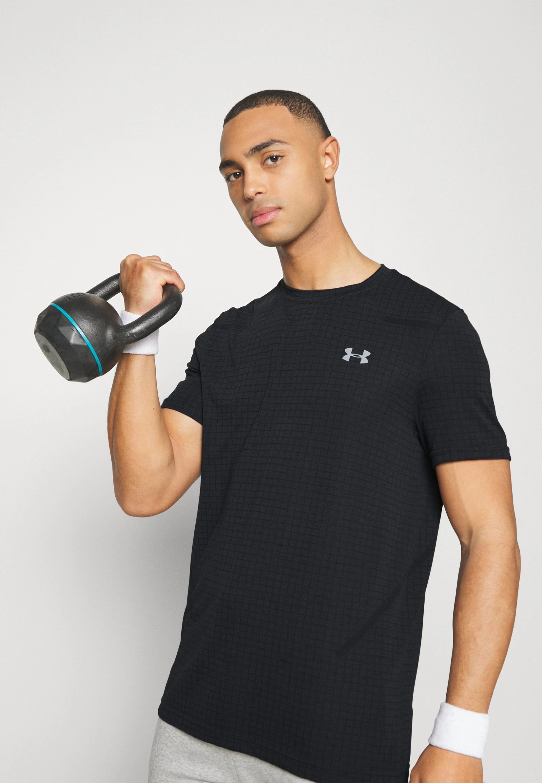 Under Armour SEAMLESS GRID - Koszulka Sportowa - Black/mod Gray 4 Under Armour SEAMLESS GRID - Koszulka Sportowa - Black/mod Gray - obrazek 4
