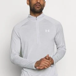 Under Armour TECH ZIP - Bluzka Z Długim Rękawem - Halo Gray/white