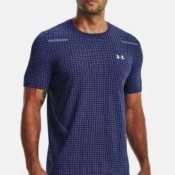 Under Armour SHORT SLEEVES UA SEAMLESS GRID SS - Koszulka Sportowa - Sonar Blue