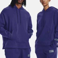 Under Armour UA SUMMIT - Bluza Z Kapturem - Sonar Blue