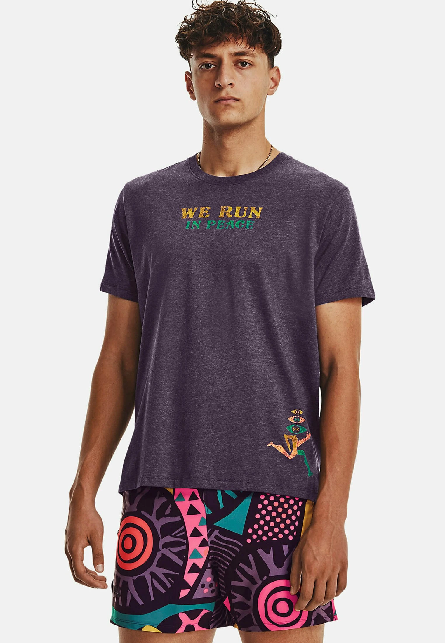 SHORT SLEEVE GRAPH UA WE RUN IN PEACE SS - T-shirt z nadrukiem - tux purple Under Armour SHORT SLEEVE GRAPH UA WE RUN IN PEACE SS - T-shirt Z Nadrukiem - Tux Purple -Under Armour shop 866543c5aca64b69bf6acb85e917ba40