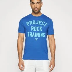 Under Armour ROCK TRAINING - T-shirt Z Nadrukiem - Blue Mirage/blue Surf -Under Armour shop 89a380aed671456ebcc155b074a6469b scaled
