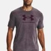 Under Armour SHORT SLEEVE GRAPH UA WASH TONAL SPORTSTYLE SS - T-shirt Z Nadrukiem - Purple Stone Medium Heather