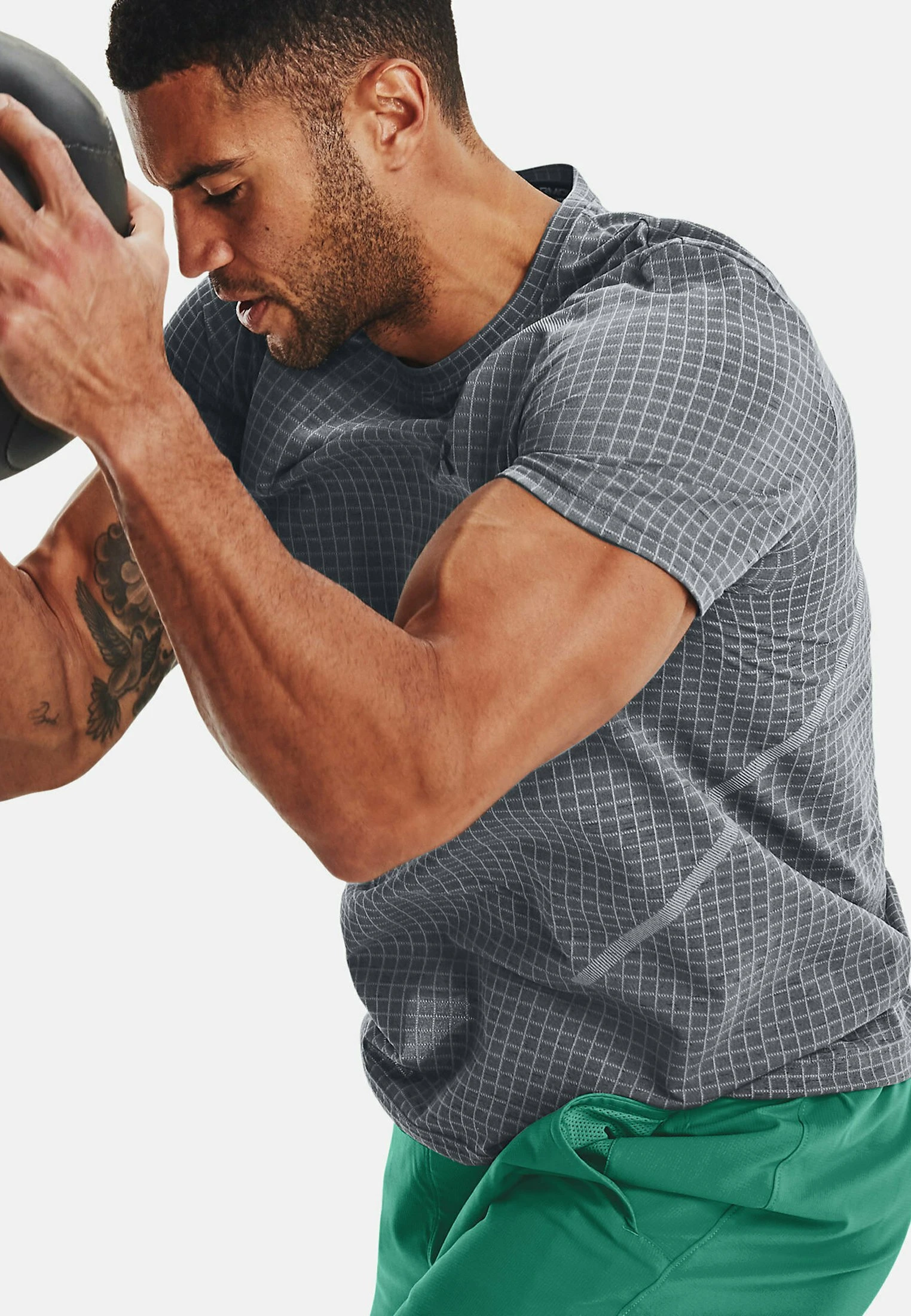 Under Armour SHORT SLEEVES UA SEAMLESS GRID SS - Koszulka Sportowa - Pitch Gray 3 Under Armour SHORT SLEEVES UA SEAMLESS GRID SS - Koszulka Sportowa - Pitch Gray - obrazek 3