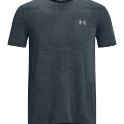 Under Armour SEAMLESS GRID - Koszulka Sportowa - Downpour Gray -Under Armour shop 9867ef7625134e9d885afbea96fb43e4