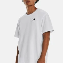 Under Armour SHORT-SLEEVE GRAPH UA M LOGO EMB HEAVYWEIGHT SS - Koszulka Sportowa - White