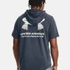 Under Armour UA RIVAL TERRY NOV SS - T-shirt Z Nadrukiem - Downpour Gray