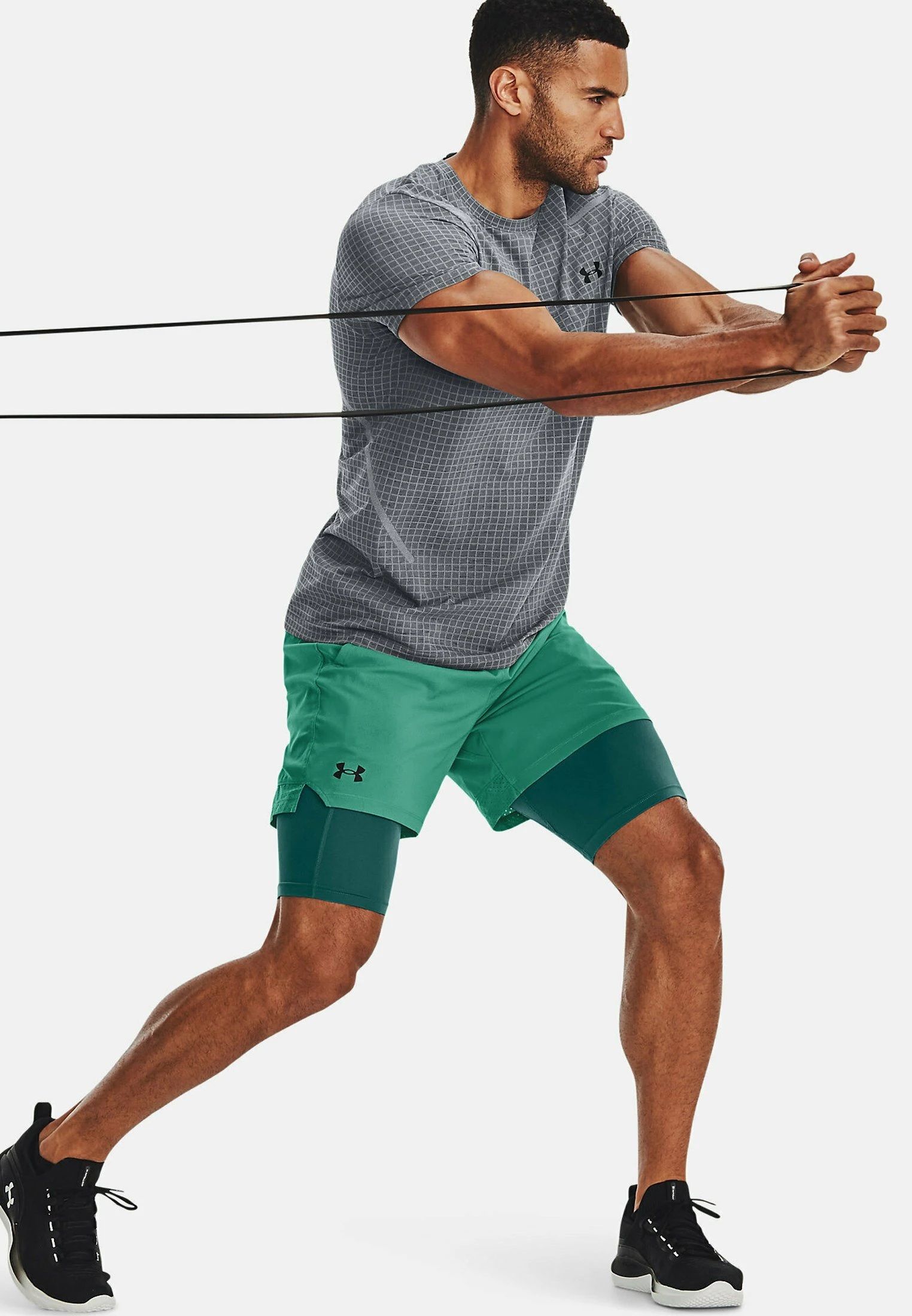 Under Armour SHORT SLEEVES UA SEAMLESS GRID SS - Koszulka Sportowa - Pitch Gray 2 Under Armour SHORT SLEEVES UA SEAMLESS GRID SS - Koszulka Sportowa - Pitch Gray - obrazek 2